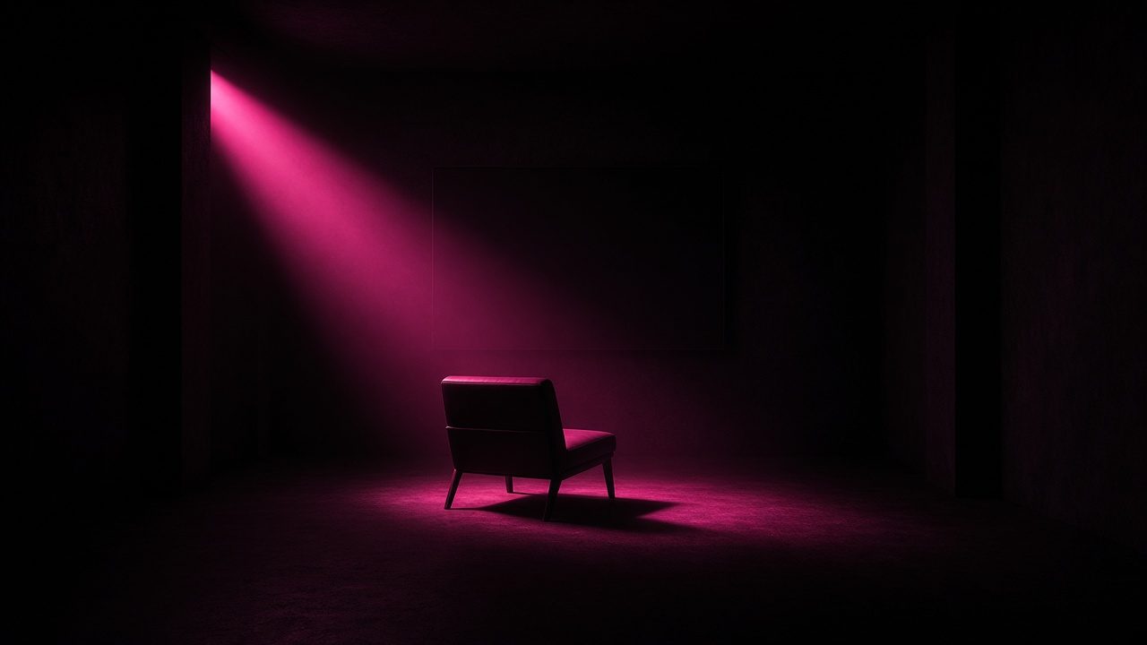 CamZey live room: one empty chair and a blank screen